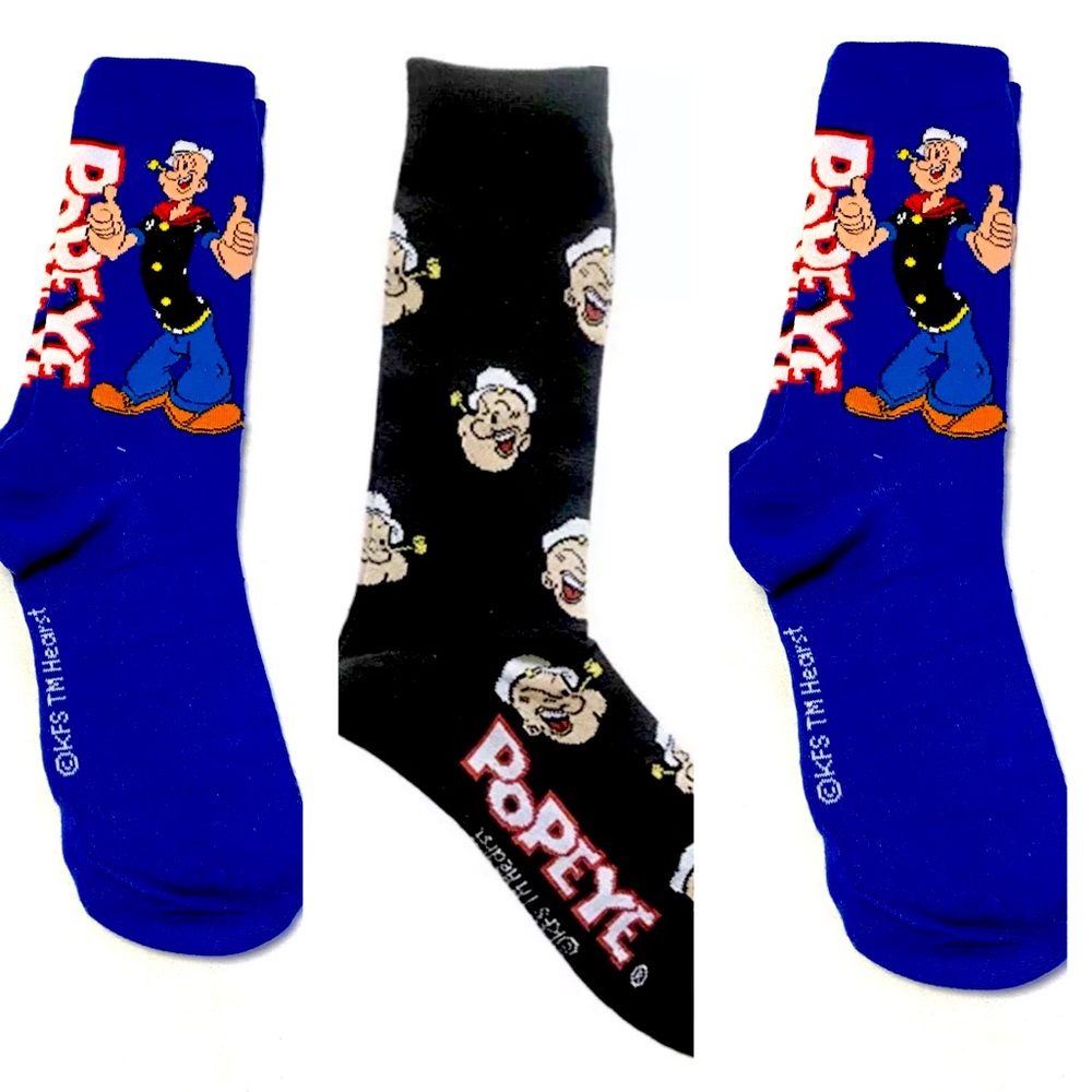 New (3pair) Popeye novelty crew men’s socks